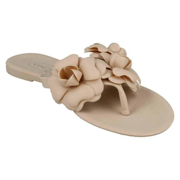 Spot On Ladies Spot On Flat Jelly Toepost Sandals