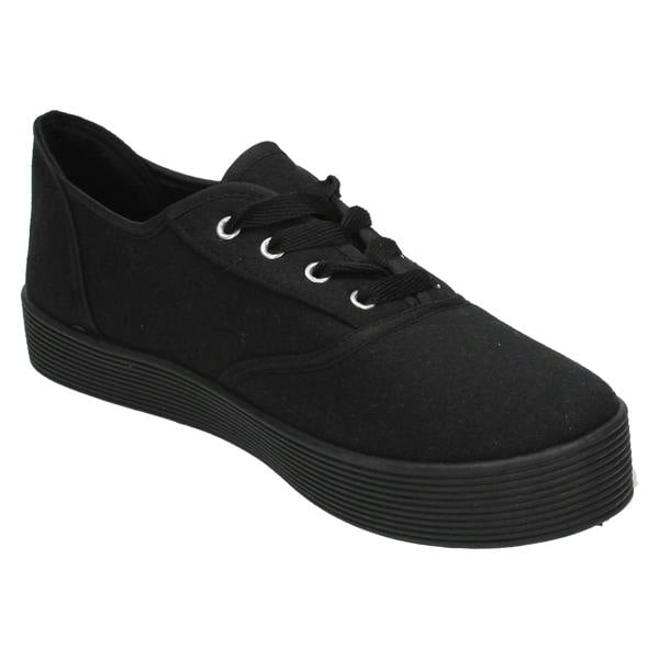 Spot On Girls Spot On Canvas Lace Up Platform Shoes