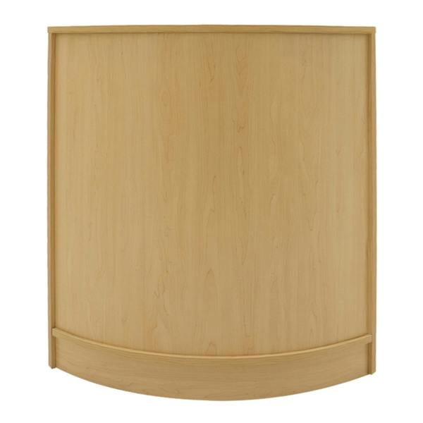 Curved maple countertop from the Vega LED Shop Counter Set, showcasing a smooth finish and natural wood grain texture