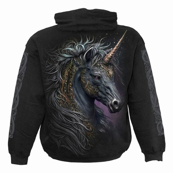 Spiral Direct Unisex Adult Celtic Unicorn Hoodie - Black