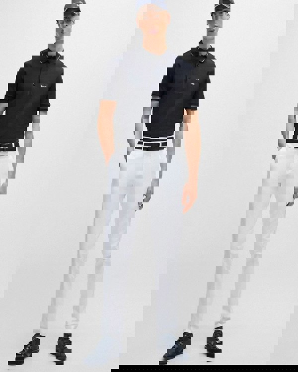 BOSS Green Paule 4 Mens Tipped Collar Polo Shirt NOS - Dark Blue 402