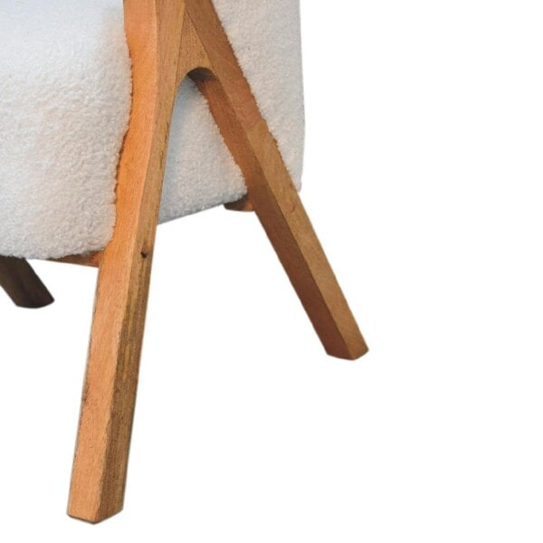 Wyld Haus Sarlat White Boucle and Mango Wood Cosy Chair