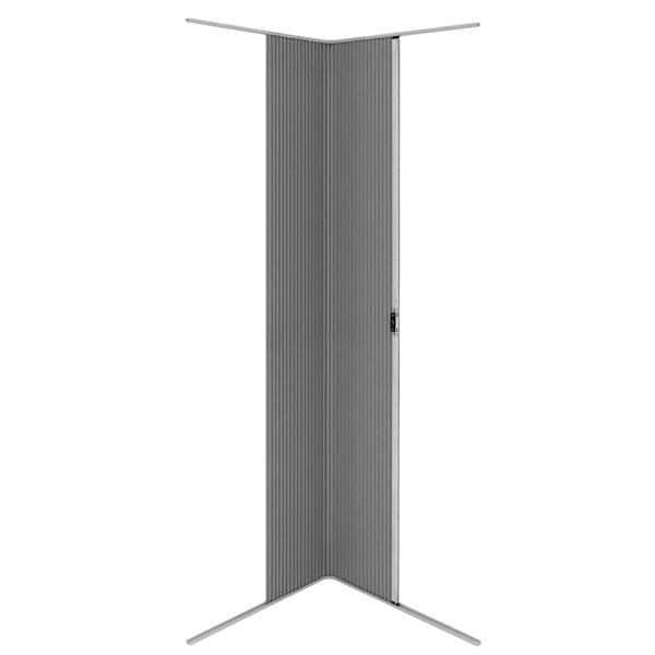 Silver Tambour shower door featuring sleek vertical slats, modern design, and a durable finish for a stylish bathroom upgrade