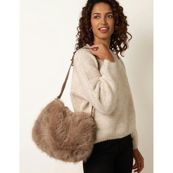 Blue Vanilla Fluffy Faux Fur Shoulder Bag