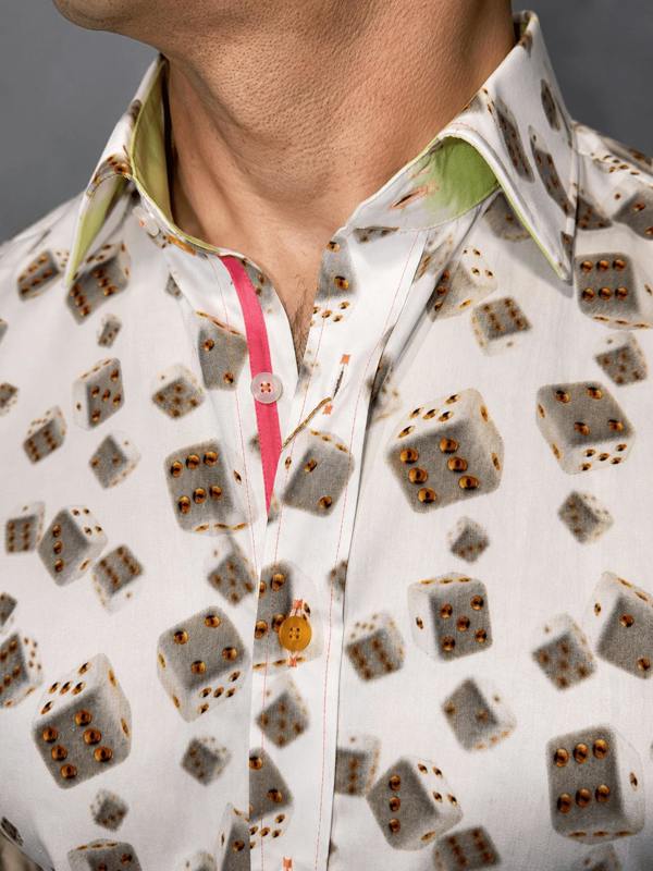 CL26122 White Dice - Claudio Lugli Shirts