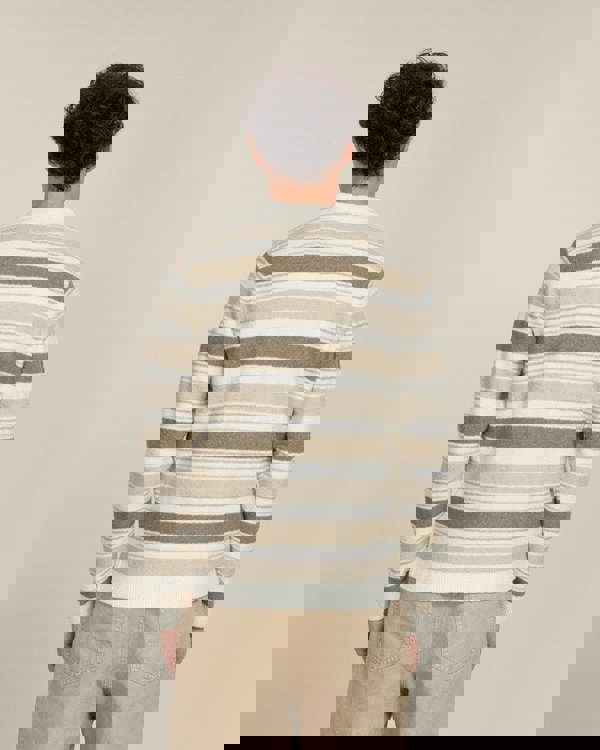 Larsson & Co Osterby - Stripe Knitted Long Sleeve Polo Shirt