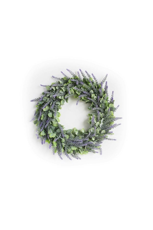 Living and Home Artificial Lavender Flower Wreath Front Door Hanging Decoration Christmas Decoration