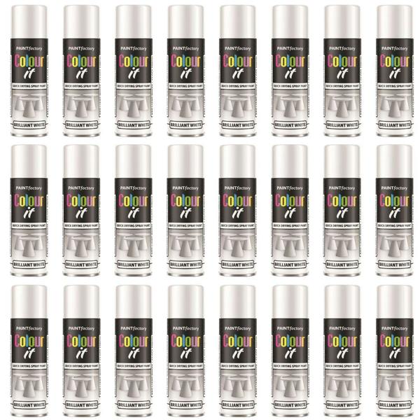 Paint Factory 24X - Paint Factory White Gloss Spray Paint 250ml