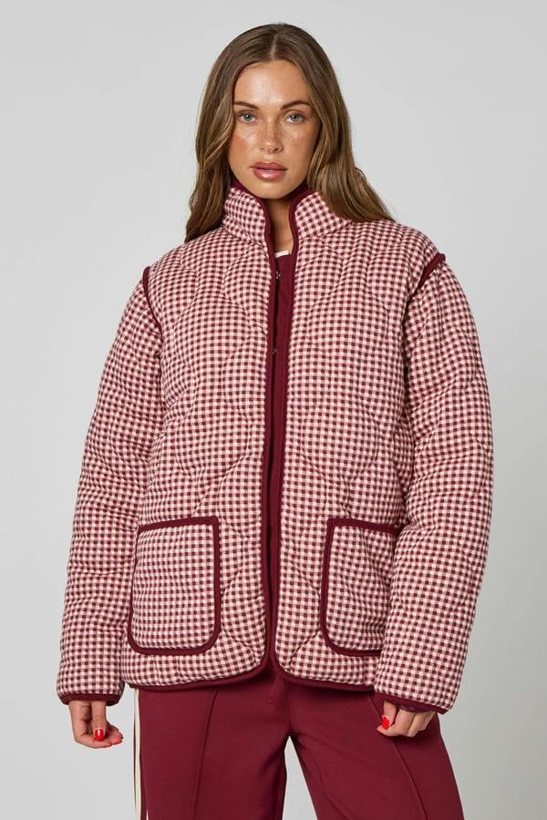 Urban Bliss Gingham Quilted Coat