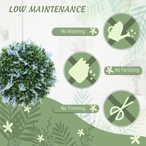 Wyld Haus Maka Nosa Set Of 2 UV Resistant Artificial Topiary Ball Plants In Blue