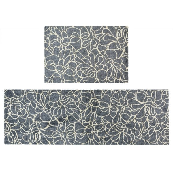 JVL Mega Mat Machine Washable Entrance Runner and Doormat Set, Floral