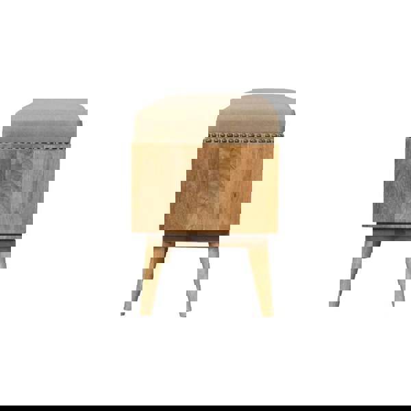 Artisan Furniture Solid Wood Studded Linen Open Bench