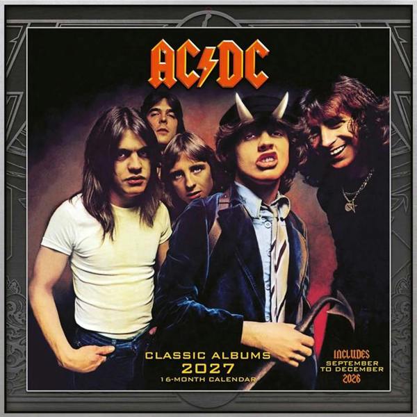 AC/DC Classic Albums Calendar 2027, Wall Calendars, Month To View, Entertainment, Gift