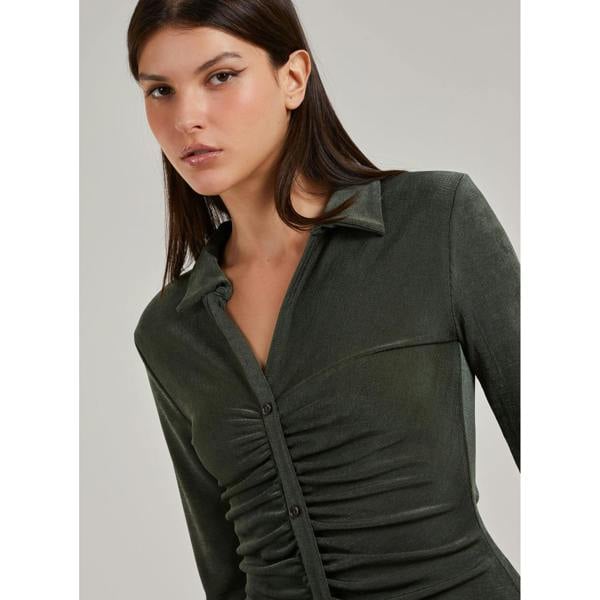 Pink Vanilla Long Sleeve Collar Mini Dress