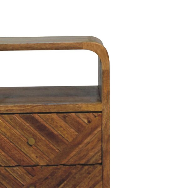 Wyld Haus Alberobello Small Curved Mango Wood Bedside Table