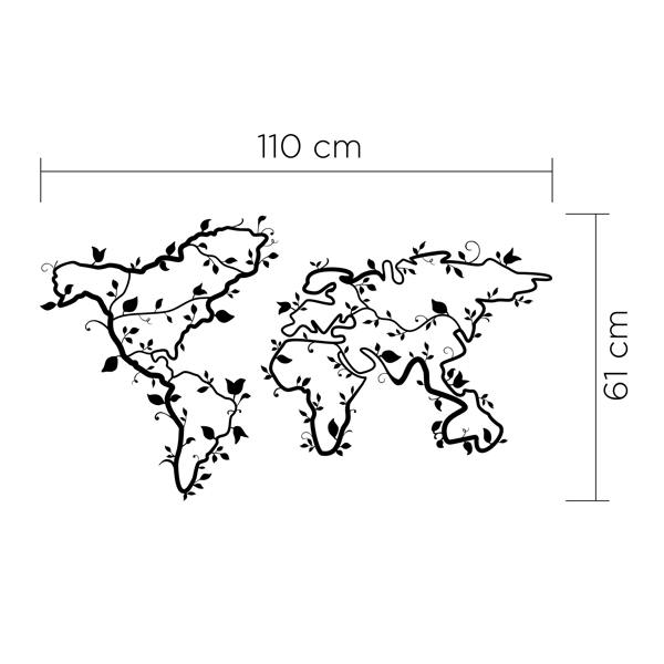 Decortie Modern Metal Wall Art Ivy World Theme Home Ornament Decorative Minimalist Design Hanging Wall Sculpture, Black