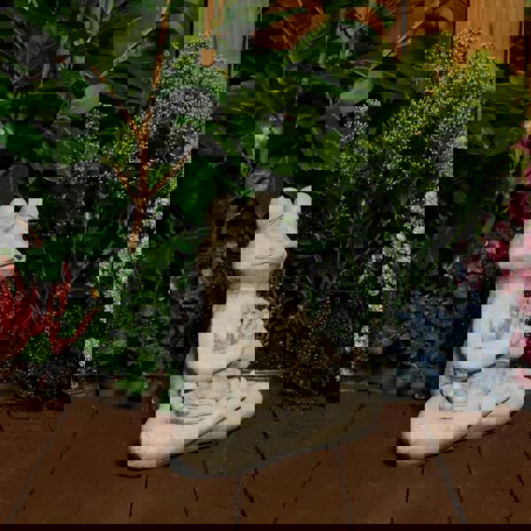 Zen Small Cast Stone Yoga Frog Garden Statue 