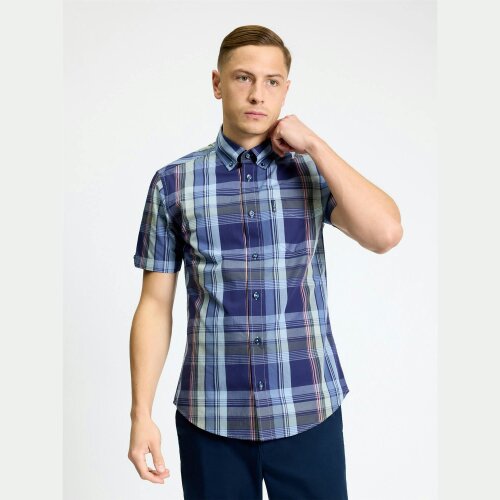 Ben Sherman Mens Block Check Shirt - Twilight Denim