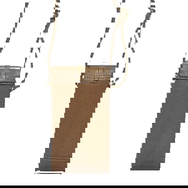 Assots London 'PETRA' Tan Polished VT Real Leather Mobile Phone Crossbody Bag