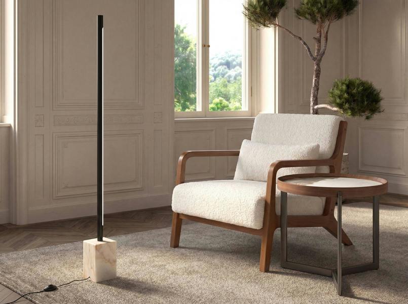 Angel Cerdá Black steel floor lamp with porcelain marble base 8101