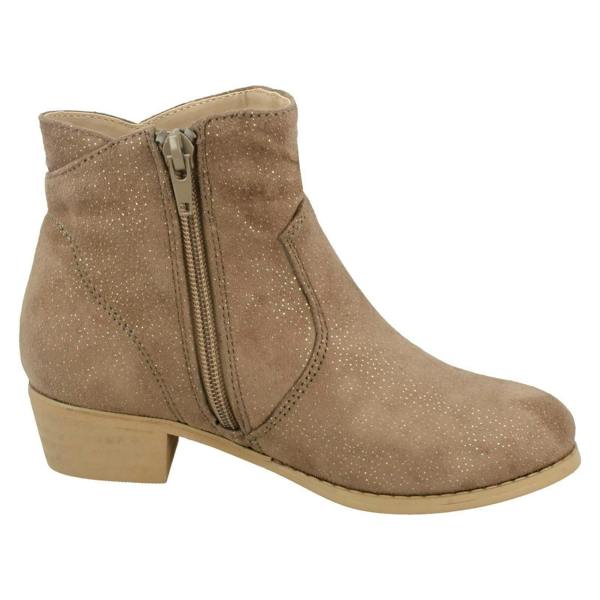 Spot On Girls Spot On Mid Heel Rouched Ankle Boots