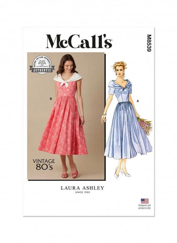 McCalls 8539 Paper Sewing Pattern – Women's Vintage Dress, Intermediate