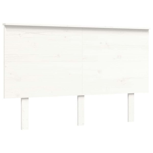Berkfield Bed Frame with Headboard White Double Solid Wood