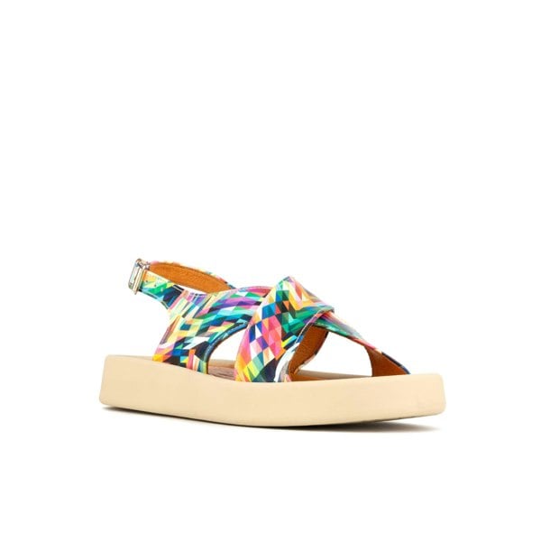Embassy London Skye - Fiesta - Women's leather platform sandal with buckle strap