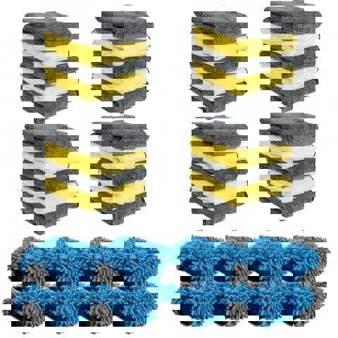 ProKleen Pro-Kleen Microfibre Cloth 1000GSM Cleaning Towel For Car Or Home, 20 Thick Commercial Grade Cloths And 8 Vehicle Washing Mitts