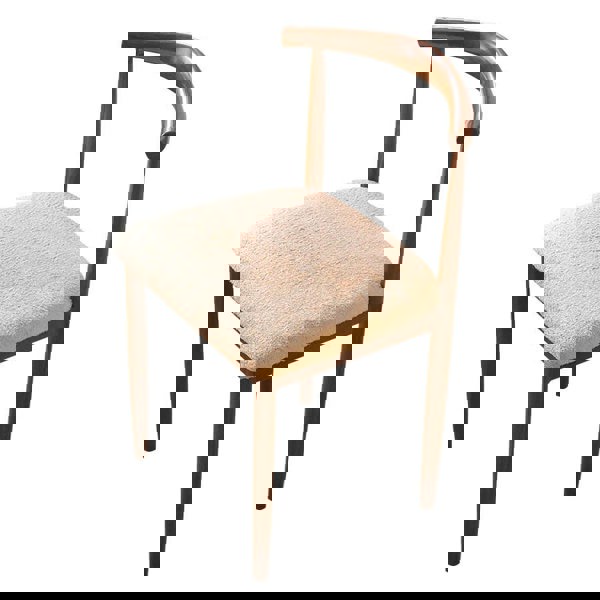 Anyhouz Chair Cover Beige Fur Stretch Seat Cover for Home Dinning Kitchen Washable Removable