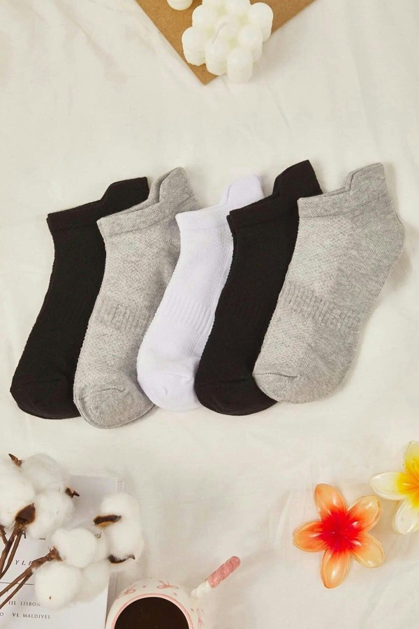 WOVCOR 5-Pack Cotton Knit Sports Yoga Socks - Multi - One Size