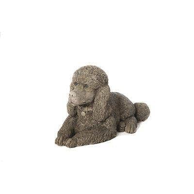 Stunning Stone Cast Laying Poodle Statue