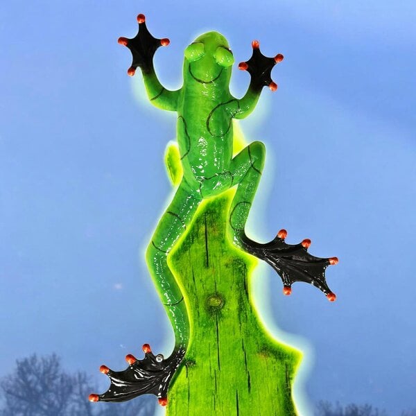 EDH Door Hardware Green Metal Frog Wall Art – 47 x 27 x 5 CM | Hand-Painted 3D Metal Frog Wall Décor