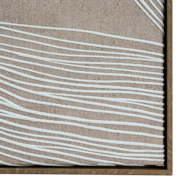 Wyld Haus Naousa Coastal Cream and White Line Art In Frame