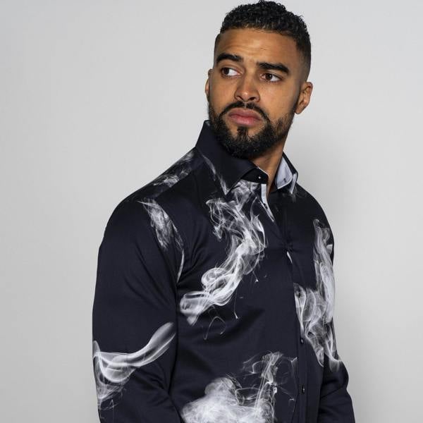 SMOKE PRINT SHIRT – Premium Men's Patterned Shirt by Claudio Lugli | Bold Design, Tailored Fit, Best Printed Shirts