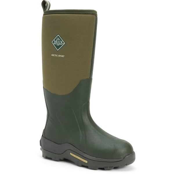 Muck Boots Arctic Sport Pull On Unisex Wellington Boots in Moss Green