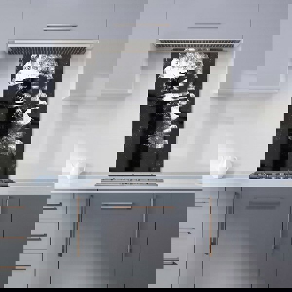Warren Reed - Designer Fragmented Silhouette in Black and White Kitchen Splashback