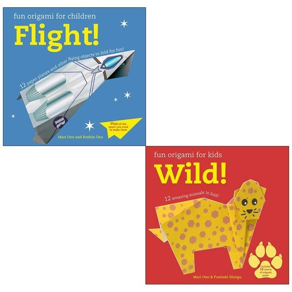 Mari Ono 2 Books Collection Set- Fun Origami for Children Dino, Fun Origami for Children Pets