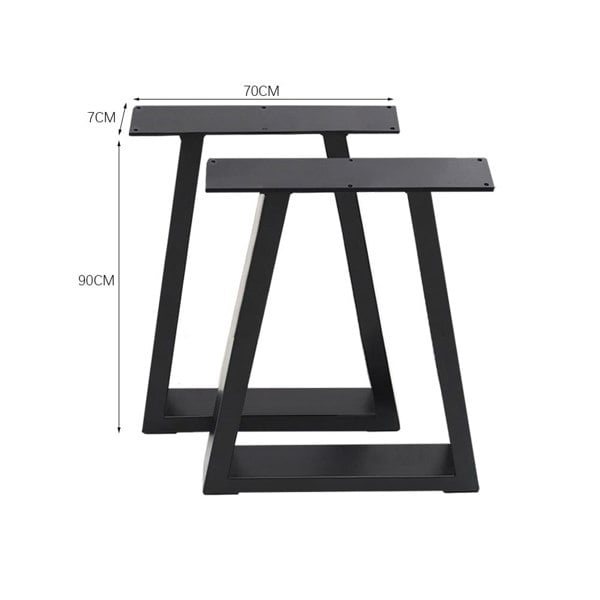 2 Pcs Industrial Metallic Table Legs for Home DIY Living and Home