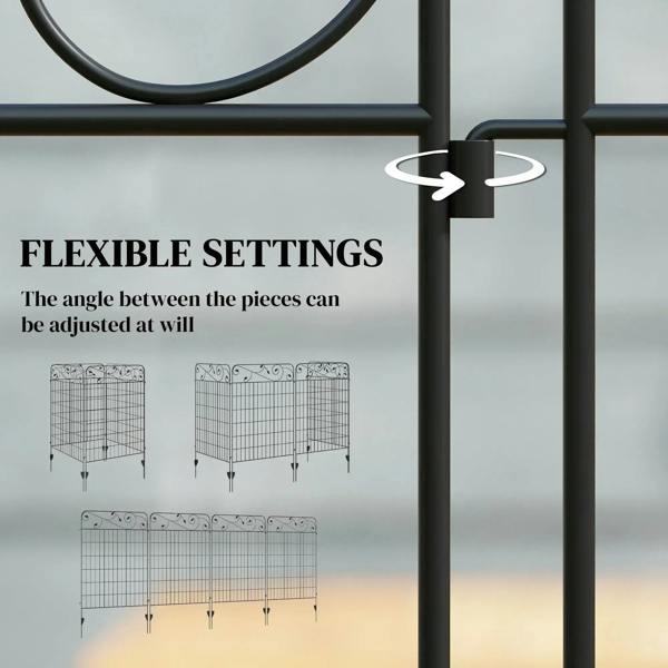 Black fence ground stakes with pointed ends for easy insertion into soil