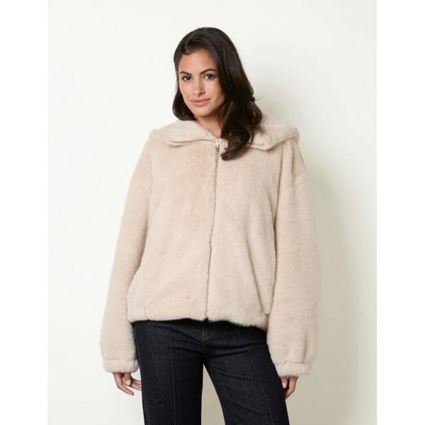 Blue Vanilla Hooded Faux Fur Coat
