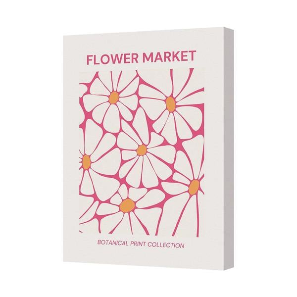 Benjamin Tate Design Flower Market Botanical Canvas Print Pink Floral Wall Art