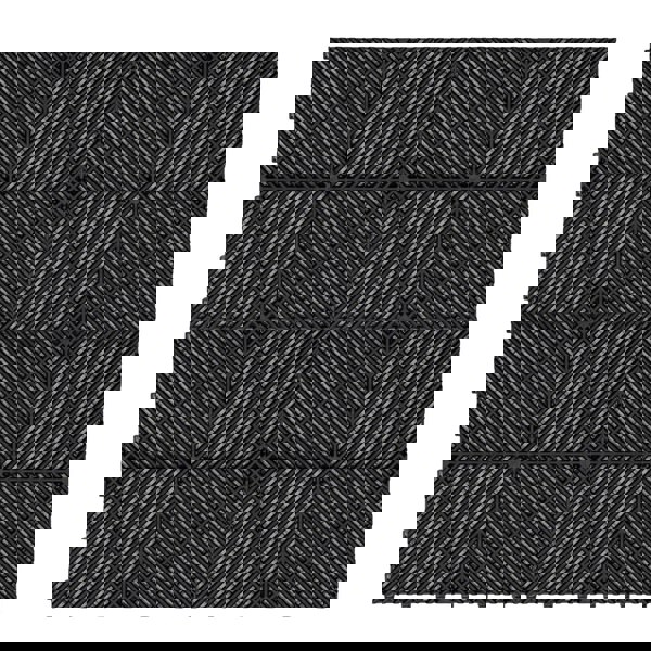 Monstershop Hexagon LED Light & Vented Garage Floor Tiles x 120 With Edges - Black