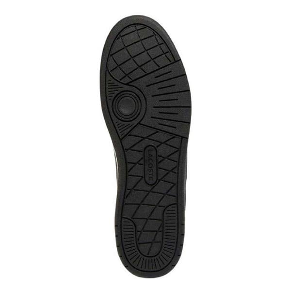 Lacoste Mens T-Clip Leather Low Cut Flat Trainers - White/Black - 