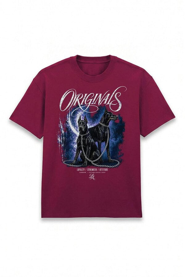 London Attitude Doberman Oversized Heavyweight Graphic T-Shirt