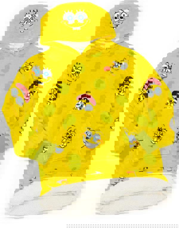 SpongeBob SquarePants Unisex Kids Yellow Character Face Blanket Hoodie