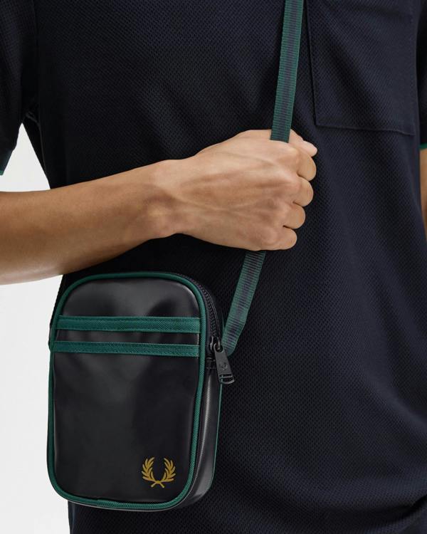 Fred Perry Classic Small Side Bag - Navy/Grassroots 83A | CHO | Designer Mens Bags