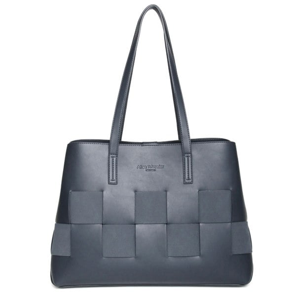 Alice Wheeler Milan Tote Bag – Large Structured Work Bag – Vegan Nappa & Suede