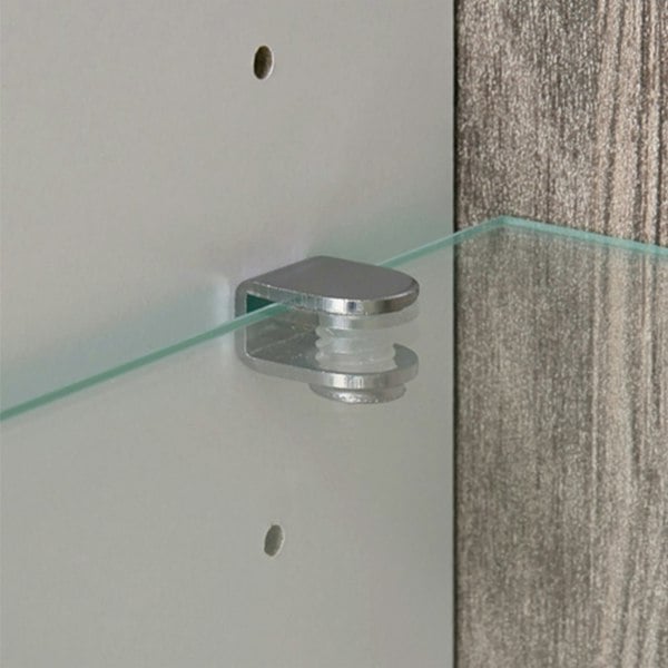 Furniture To Go Chelsea Low Display Cabinet 109cm wide in White with Oak Trim