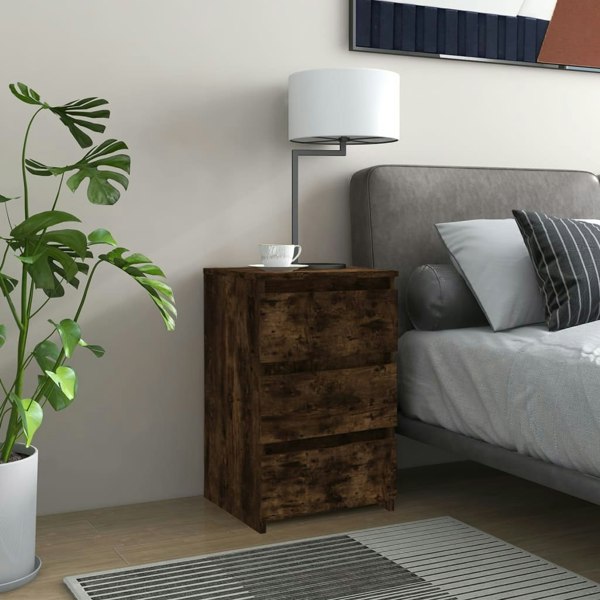Berkfield Bed Cabinet Smoked Oak 40x35x62.5 cm Engineered Wood